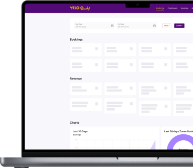 Yelo Business portal dashboard on a laptop