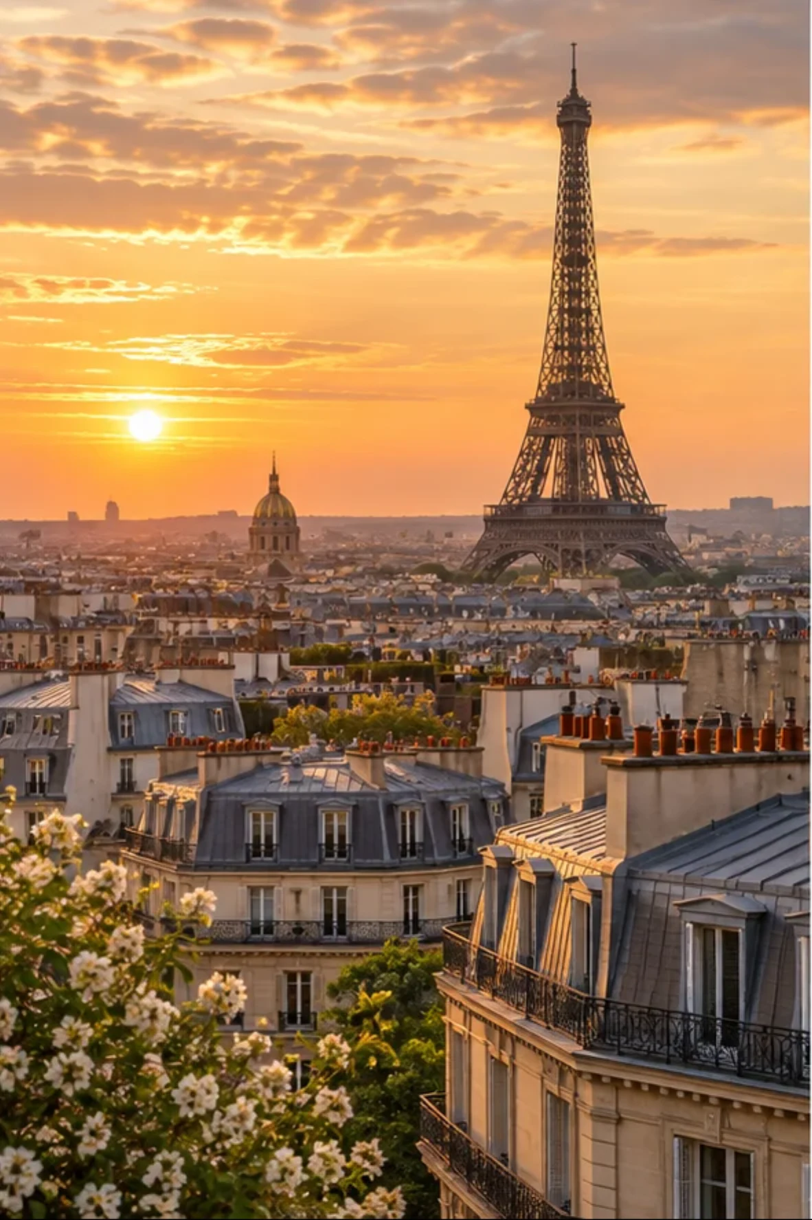 Champs-Élysées and central Paris