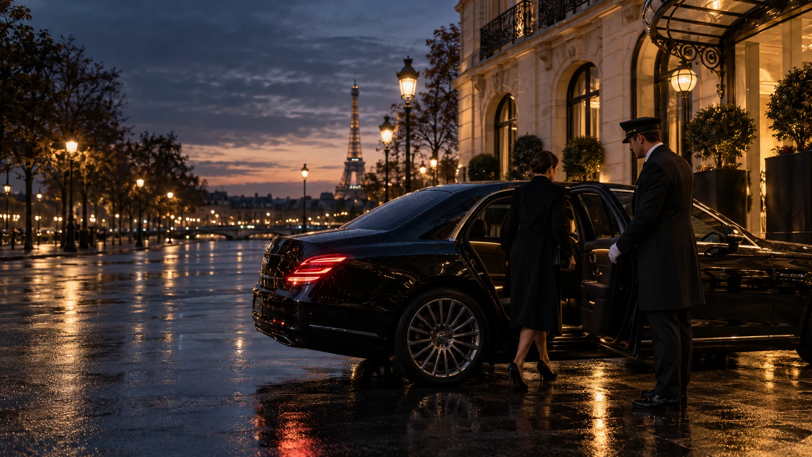 Private chauffeur travel through Paris