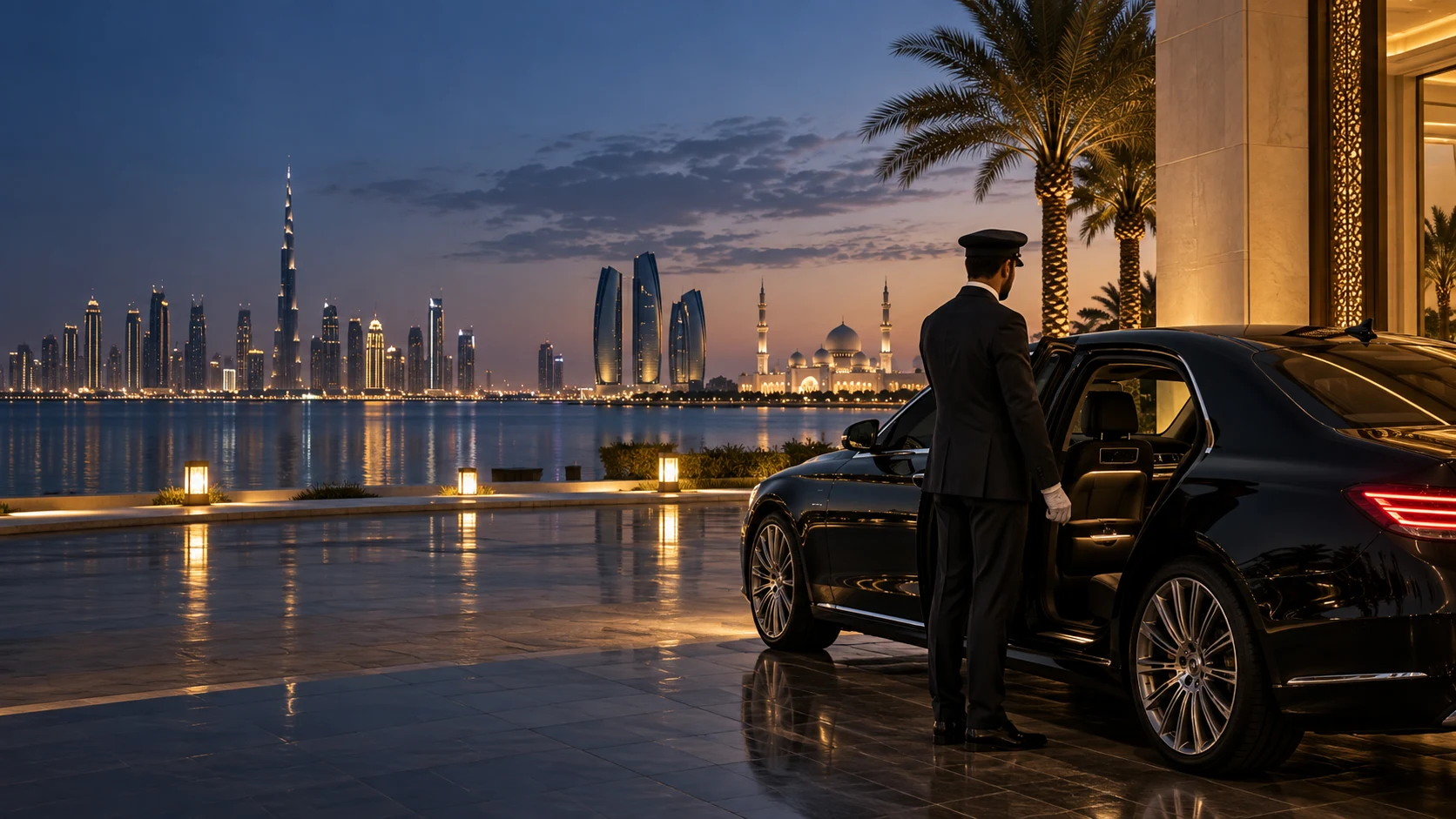 Dubai business district and waterfront