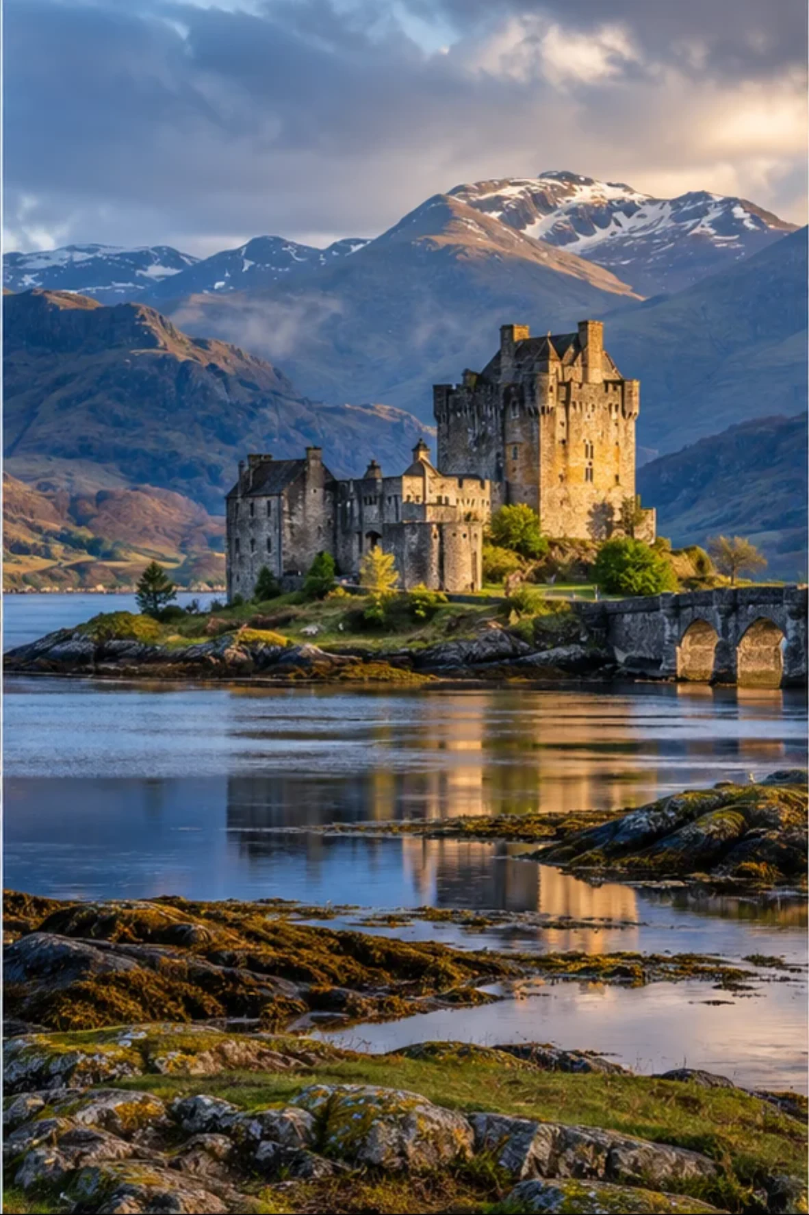 Castle on a loch in the Scottish Highlands