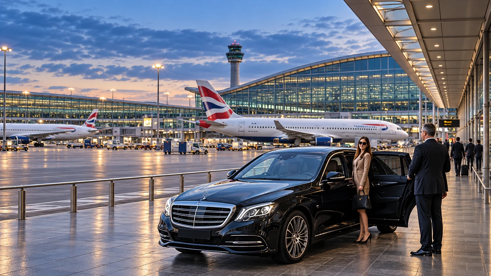 Arrival transfer pickup outside London Heathrow Airport