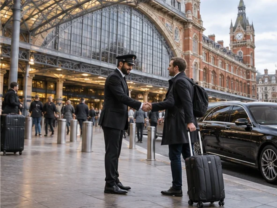 Chauffeur pickup at a central London railway station