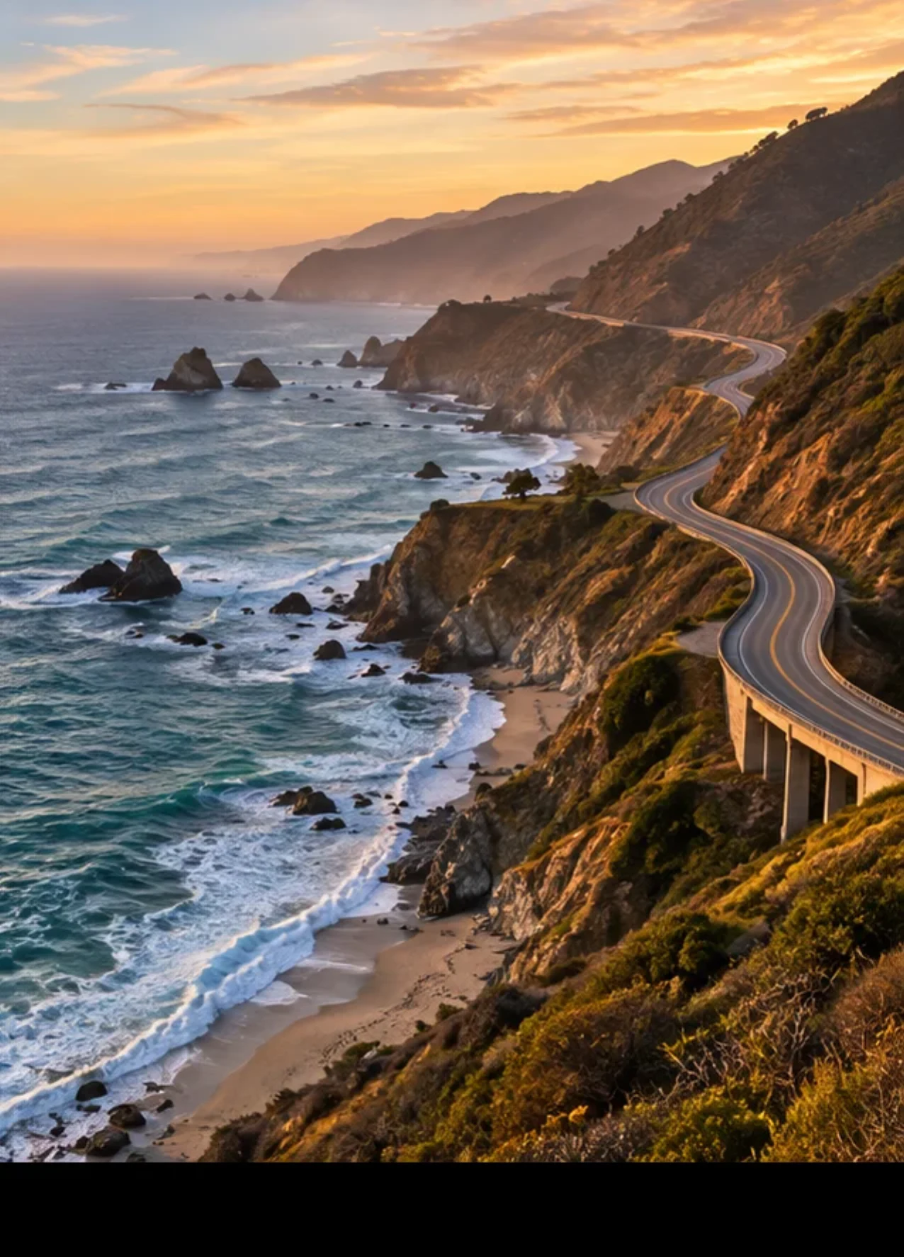California Pacific coastline and scenic road