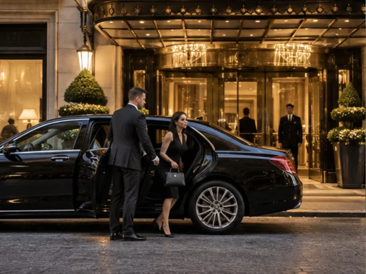 Luxury hotel arrival in New York