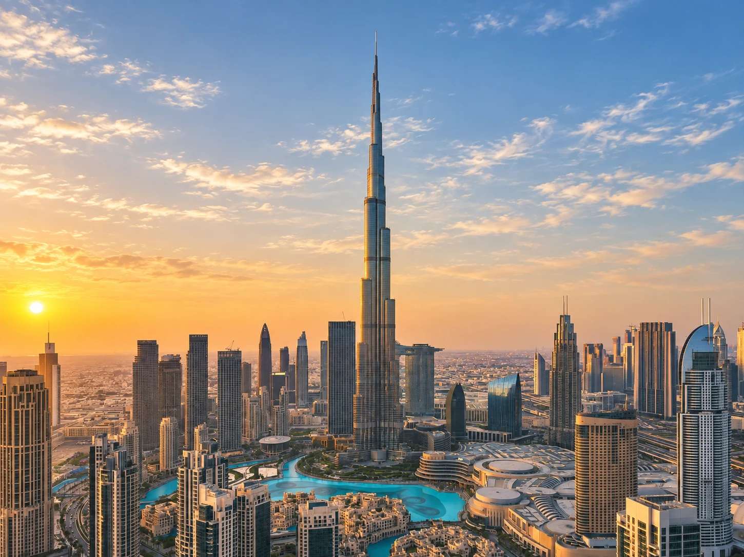 Dubai skyline with Burj Khalifa