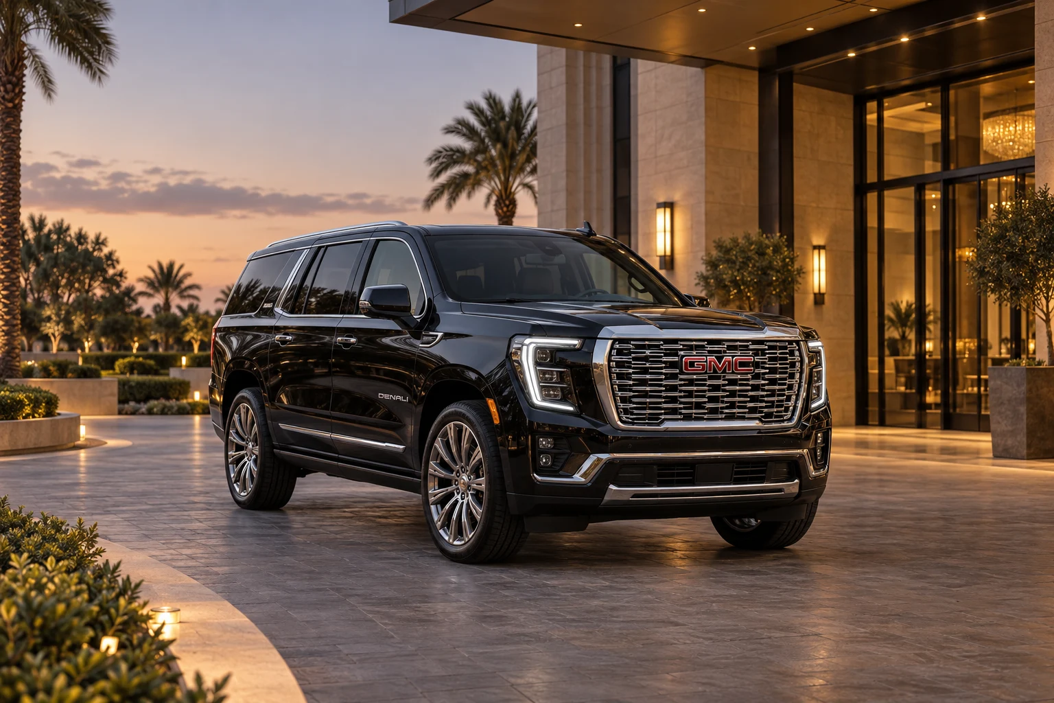 Premium SUV ready for pickup at sunset